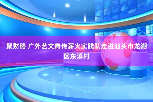 聚财略 广外艺文青传薪火实践队走进汕头市龙湖区东溪村