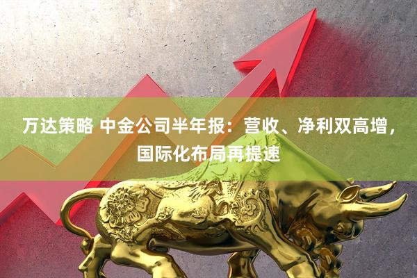 万达策略 中金公司半年报：营收、净利双高增，国际化布局再提速